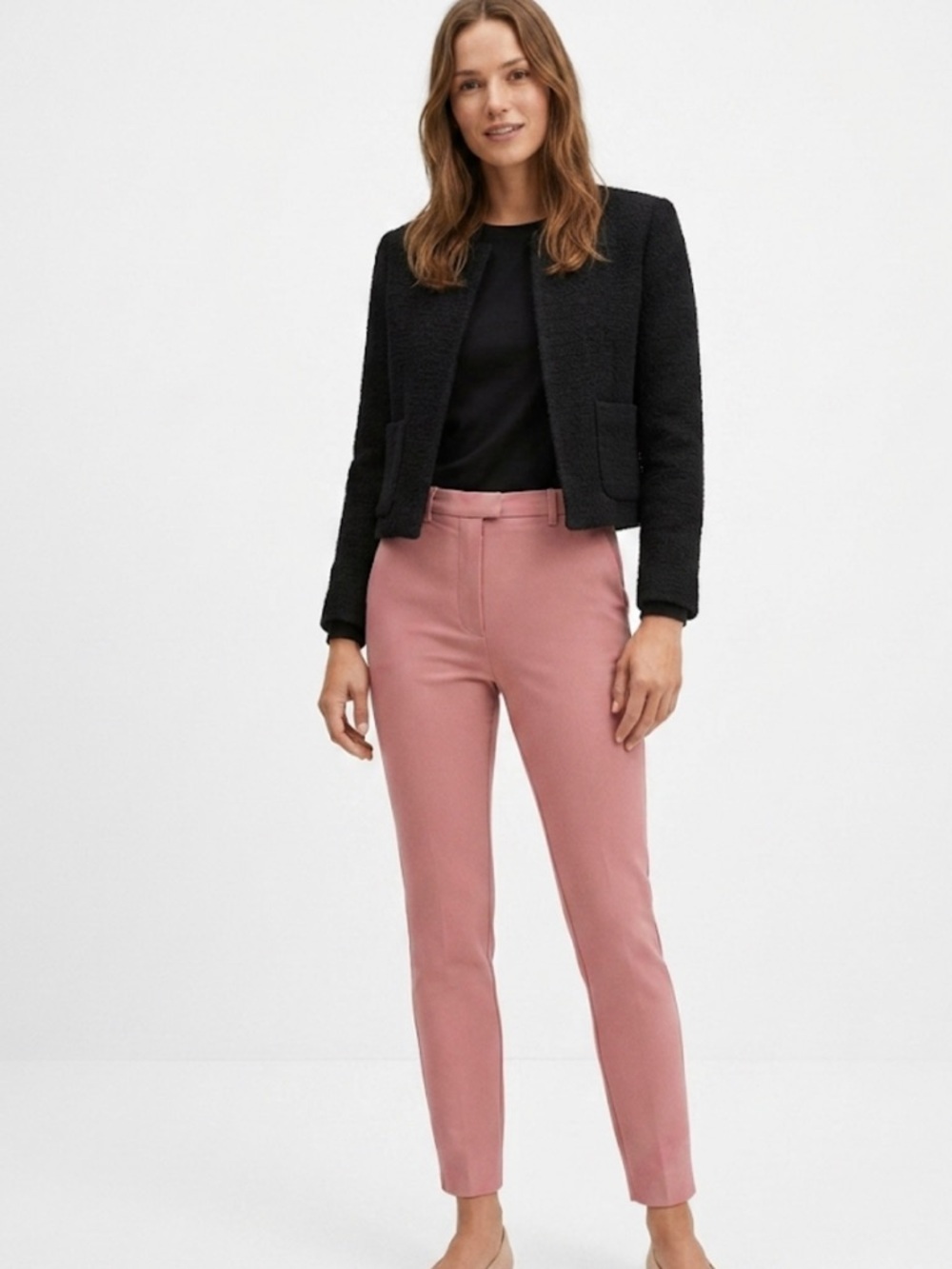 Mango‎ Skinny Regular‑Waist Trousers – Size 0 | NWT | pink Stretch Pants |